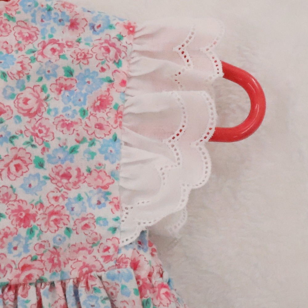 Vintage Plum Pudding Toddler Dress Girls Size 18M Floral Lace Easter Cottage USA - Picture 2 of 9